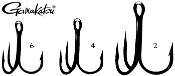 Treble Hook Actual Size Chart