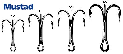 Mustad Style 3551 Treble Hooks