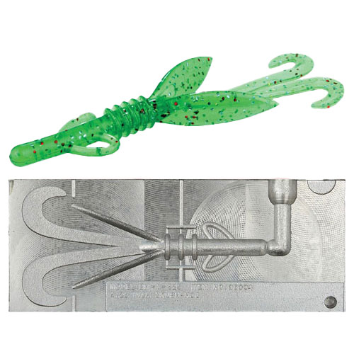 🔥 New Brush Hog Craw Fishing Soft Plastic Bait Mold DIY Lure